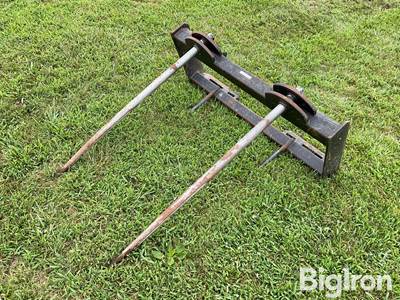 Used Skid Steer Bale Spike with 4' Top Spikes and Face Plate
