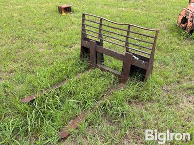 Used Skid Loader Pallet Forks, 4' Wide Face Plate, 48" Forks