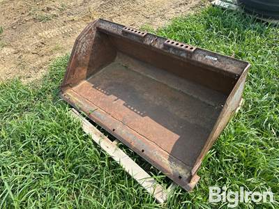 Used 55" Skid Steer Quick Attach Bucket, Universal ISO Mount
