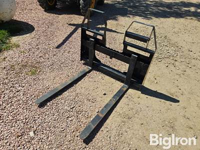 Walk Through Pallet Fork Skid Steer Attachment, 42" Forks, Universal Mounting Plate