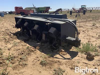 Used Skid Steer Hydraulic Rotary Tiller Attachment, 6' Working Width, Universal Mount
