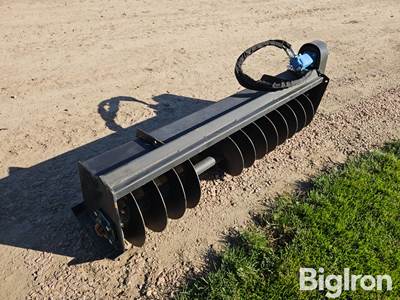 72" Skid Steer Trencher Back Filler Attachment, Flat Face Couplers, Universal Mount
