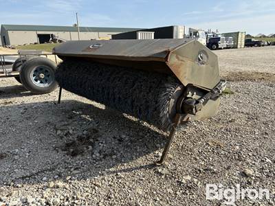 84" Quick Attach Quick Sweep Powered Angle Broom Skid Steer Attachment, Manual Angle Adjust