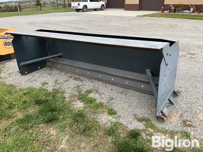 Used 10' Skid Steer Snow Pusher, Rubber Edge, Back Drag, Universal Mount
