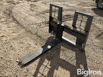 Used Walk Thru Skid Steer Pallet Forks, 48" Adjustable Width