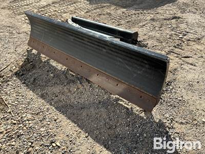 Used Skid Steer 8' Snow Plow with Hydraulic Pivot & Bolt-On Cutting Edge