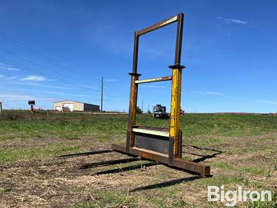 Universal Double Bale Spear Skid Steer Attachment, 44" Tines w/ Load Guard