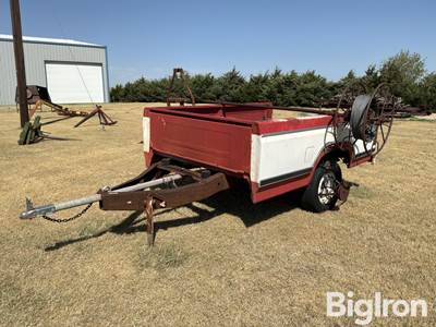 shop built pickup bed trailer w/Wire roller