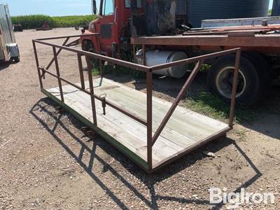 Telehandler Forklift Work Platform, 5' x 12' x 42" with 2X12 Wood Decking, Locking Pins