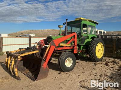 1968 John Deere 4020 2WD Tractor w/Leon 707 Loader Bucket & Grapple Forks