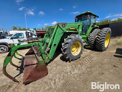 1994 John Deere 4760 MFWD Tractor W/280 Loader & Grapple Bucket