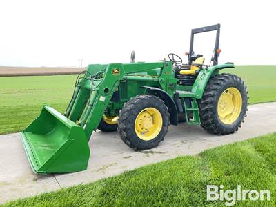 2001 John Deere 6210 Open Station MFWD Tractor w/Loader