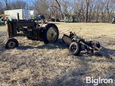 John Deere A Tractor w/ 3 Bottom Plow