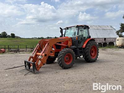 2014 Kubota M135GX 2WD tractor w/Loader bucket and bale spear