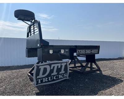 11'L 96"W Flatbed, Steel Deck, Underbody Toolbox, Headache Rack with Spare Tire
