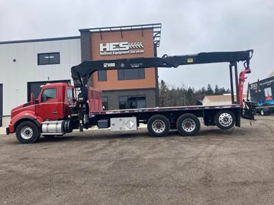 Kenworth T880 Crane Truck - 2015 HIAB XS335K-4 HIPRO Knuckle Boom Crane, 10 Spd