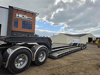 Talbert 55SA 66ft Quad Axle Steel Lowboy Trailer - 4 Bag Air Ride, Fixed Axle