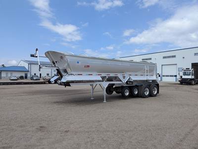 Travis Alumatech 30 ft Half Round End Dump Trailer - Quad Axle, Aluminum, Air Ride