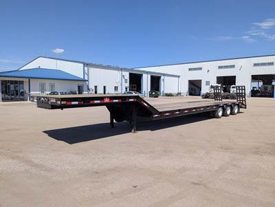 Neville 47x102 Tri Axle Steel Lowboy Trailer - Spring, Fixed Axle