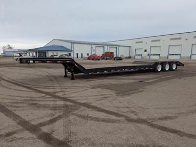 Pitts 52x102 Tri Axle Steel Lowboy Trailer - Air Ride, Fixed Axle