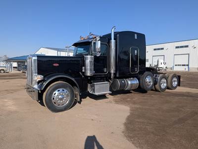 Peterbilt 389 Tri Axle Sleeper Semi Truck - Mid Roof Sleeper, Cummins 500HP, 18 Speed Manual