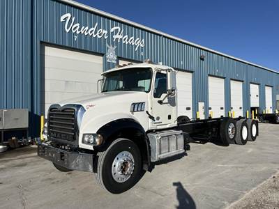 Mack Granite GU713 Tandem Axle Cab & Chassis Truck - MP8, 455HP, 6 Speed Allison Rds Automatic