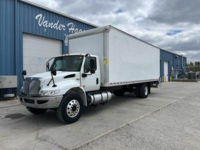 International MV 26 ft Box Truck - 250HP, 5 Speed Allison Rds Automatic, Roll up Door