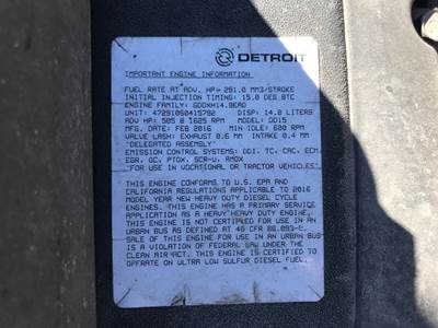 Detroit DD15 Engine for a Freightliner Cascadia