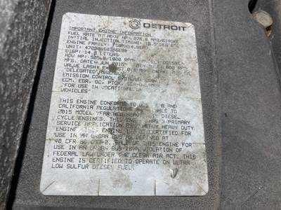 Detroit DD15 Engine for a Freightliner Cascadia