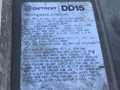 Detroit DD15 Engine for a Freightliner Cascadia