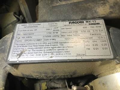 Paccar MX-13 Engine for a Peterbilt 579