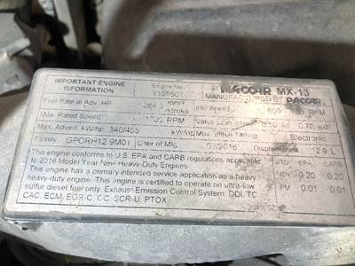 Paccar MX-13 Engine for a Peterbilt 579