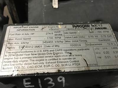 Paccar MX-13 Engine for a Peterbilt 579