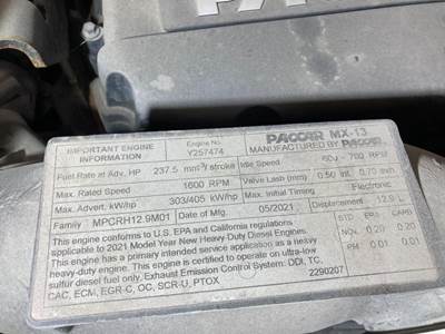 Paccar MX-13 Engine for a Peterbilt 579