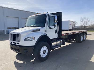 Freightliner M2 106 Tandem Axle 25 ft Flatbed Truck - 300HP, Automatic