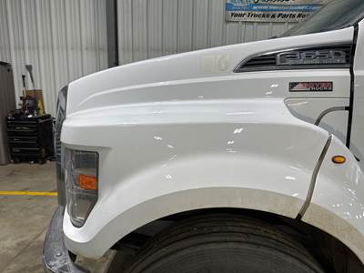 Used 2021 Ford F-650 Complete Hood with Hinges, White, 42" Length