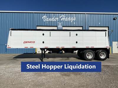 Demco 30x96 Steel Hopper / Grain Trailer - Spring, Fixed Axle