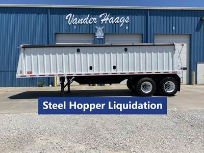 Neville 28x102 Steel Hopper / Grain Trailer - Spring, Fixed Axle