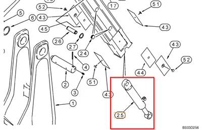 Case 580M Hydraulic Cylinder