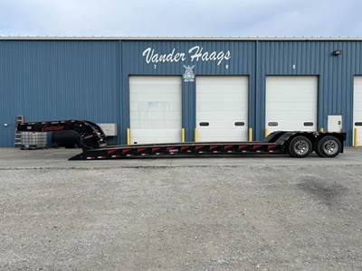 Pitts 46x102 Tandem Axle Steel Lowboy Trailer - Air Ride, Fixed Axle