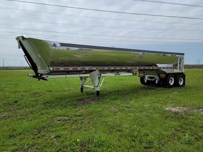 MAC Trailer 38 ft Frameless Half Round End Dump Trailer - Tandem Axle, Aluminum, Air Ride