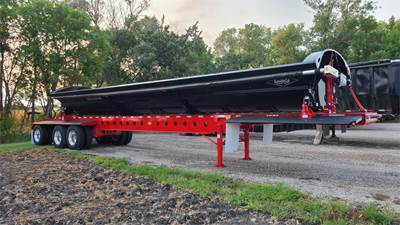 SmithCo 4736 SUPER TRI REAR LIFT ELEC TARP Side Dump Trailer