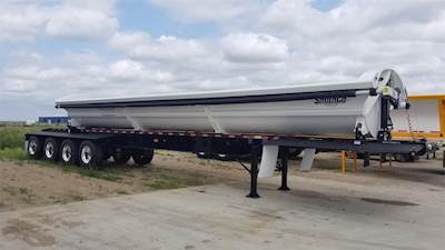 SmithCo 49' 36' TUB QUAD AXLE 54"-54"-60" SPREAD FRONT/REA Quad Axle Steel Frame Side Dump Trailer - Air Ride, Fixed Axle
