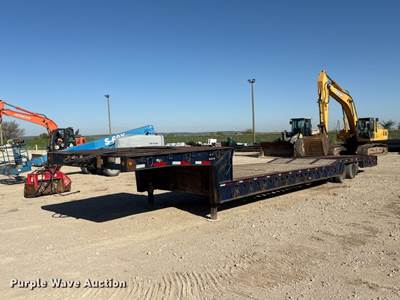2001 Trail King TK70HT-482 Double Drop Deck Hydraulic Tail Equipment Trailer