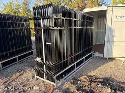 (22) 10'Lx7'H Wrought Iron Site Fence Panels 220' Total Unused
