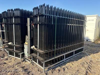 (44) 10'x7' Wrought Iron Site Fence Panels And (1) 19.85' Gate