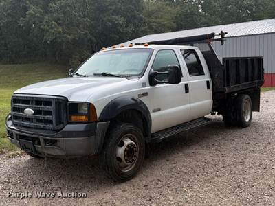 2007 Ford F450 Super Duty Crew Cab Dump Flatbed Truck