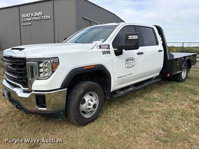 2020 GMC 3500 Crew Cab Flatbed Pickup Truck