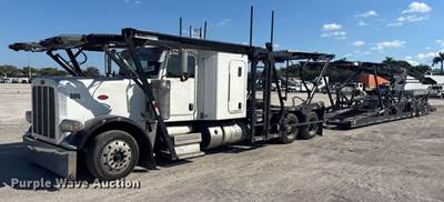 2014 Peterbilt 388 Car Carrier Truck With Car Carrier Trailer