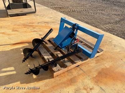 Used GIYI Skid Steer Auger with 7" and 12" Bits